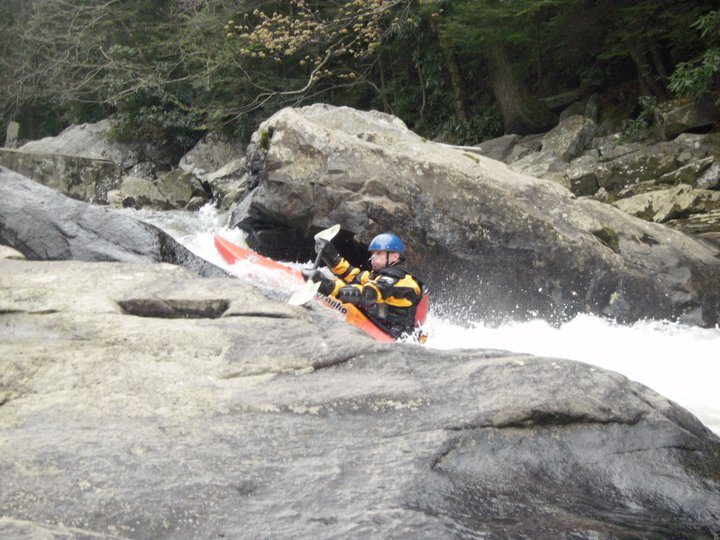 George's creative line on some rapid below suck hole