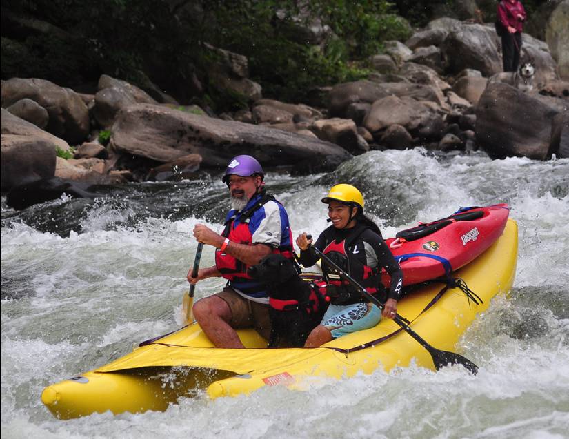 Mangles and Max K Shredding through Cucumber on the Lower Yough.